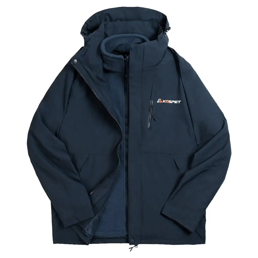 KOSPET-3-in-1-Waterproof-Rain-Jacket#color_Navy Blue