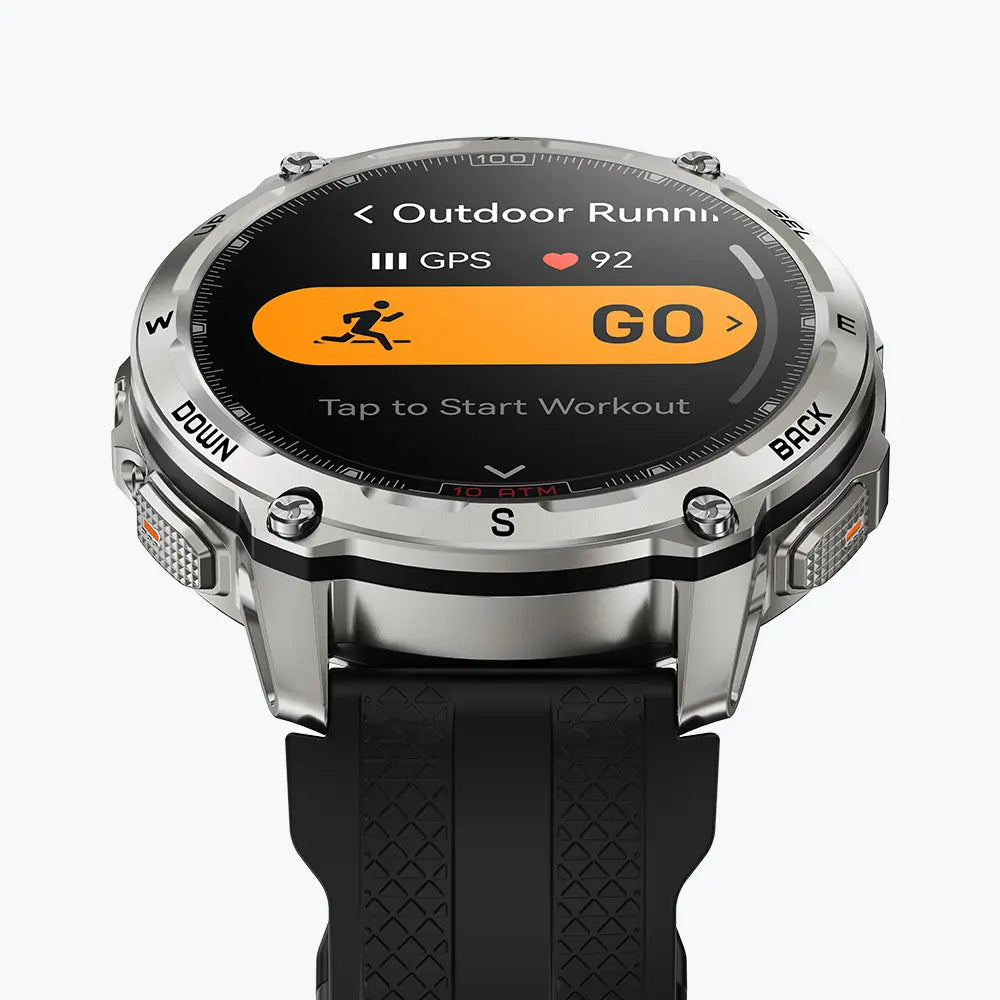 KOSPET tank t4 smartwatch silver with silicone straps#color_silver