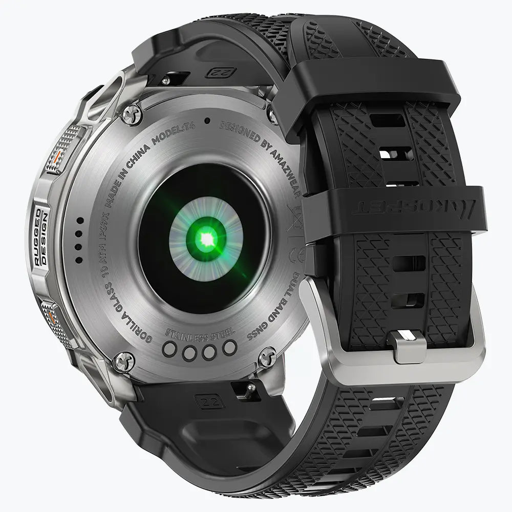 KOSPET tank t4 smartwatch silver with silicone straps#color_silver