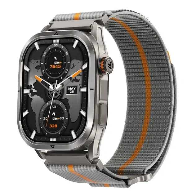 kospet-22mm-woven-_nylon_sport-loop-strap-black-1#color_Silver Grey / Orange Stripe