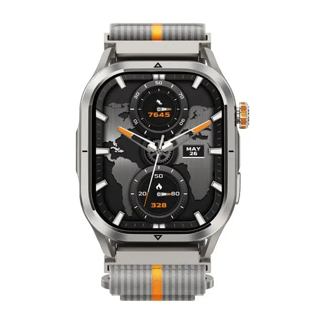 kospet-22mm-woven-_nylon_sport-loop-strap-black-1#color_Silver Grey / Orange Stripe