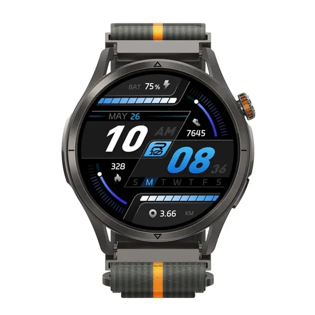 kospet-22mm-woven-_nylon_sport-loop-strap-black-1#color_Dark Grey / Orange Stripe