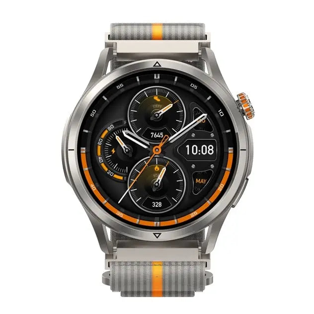 kospet-22mm-woven-_nylon_sport-loop-strap-black-1#color_Silver Grey / Orange Stripe