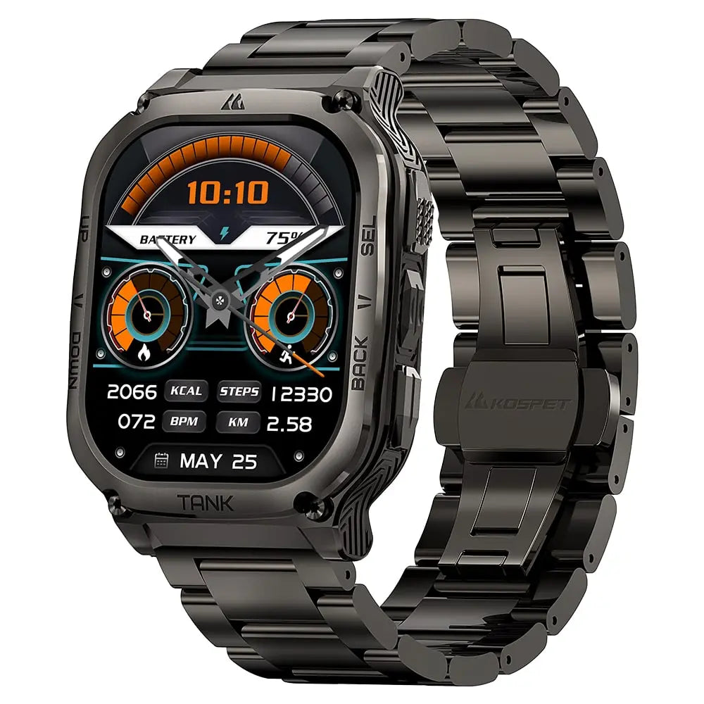 kospet-m3-smartwatch-black-with-steel-straps#color_black^package_Silicone + Steel Premium