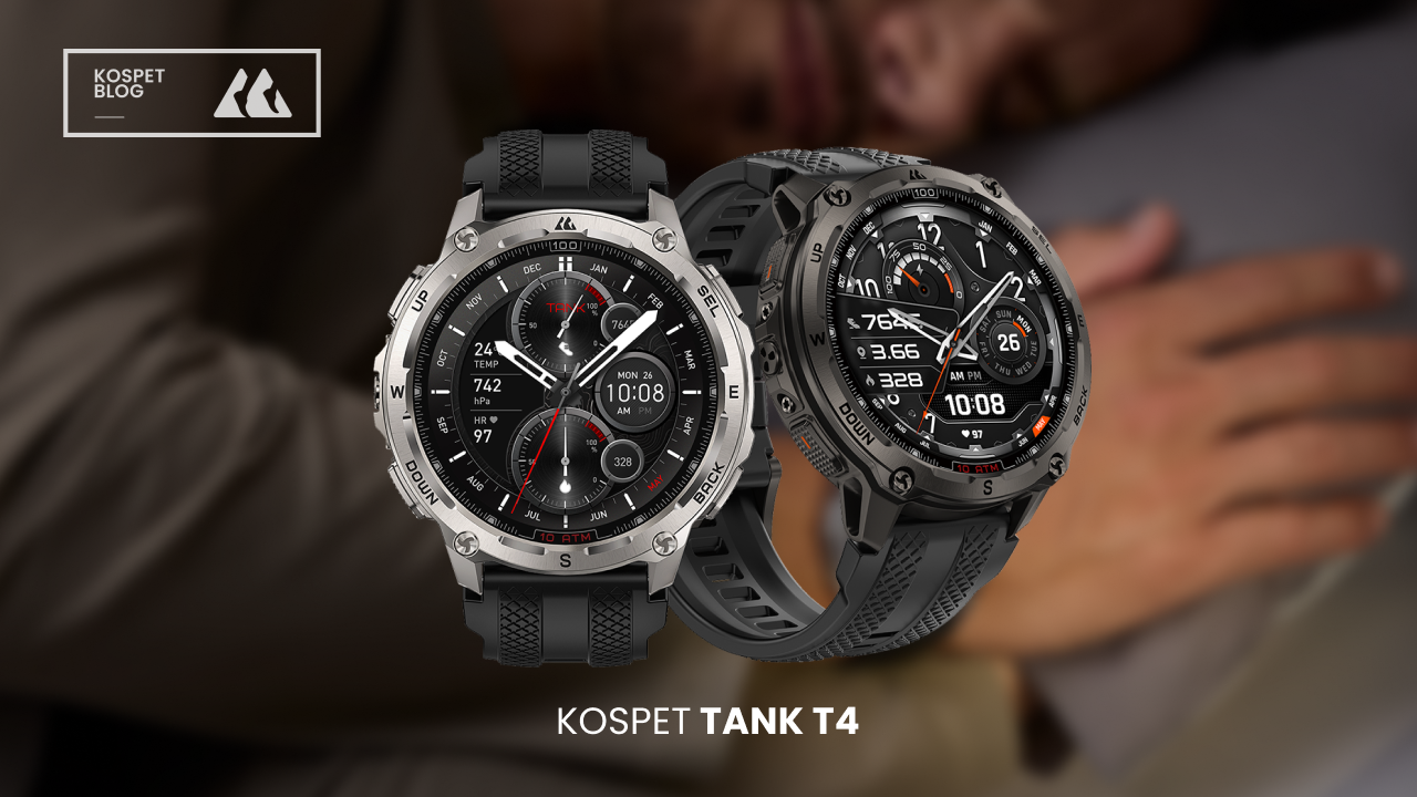 Which Health Metrics Does the KOSPET TANK T4 Smartwatch Track?