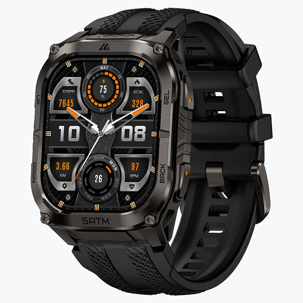 KOSPET tank m4c smartwatch black with silicone straps#color_black^package_Silicone Basic