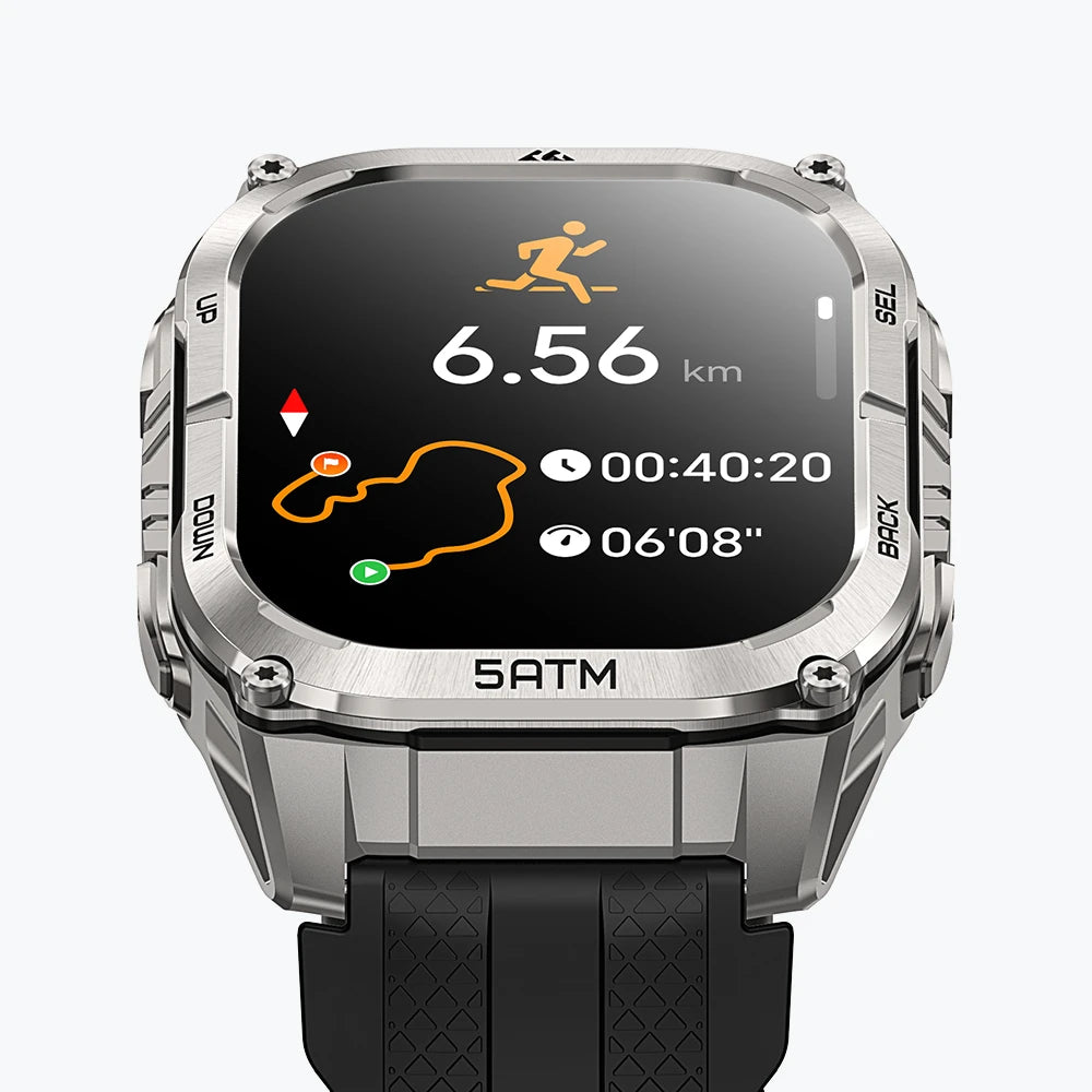 KOSPET tank m4c smartwatch silver with silicone straps#color_silver^package_Silicone Basic