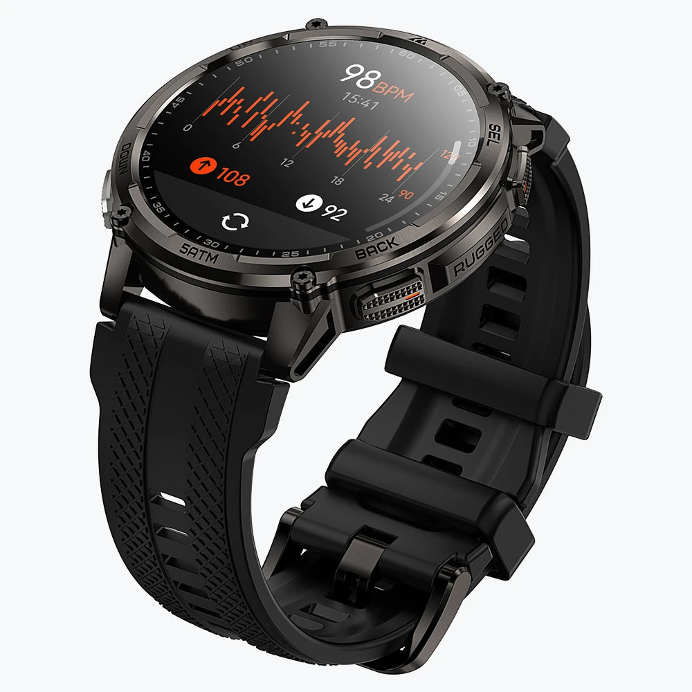 KOSPET tank t4c smartwatch black with silicone straps#color_black^package_Silicone Basic