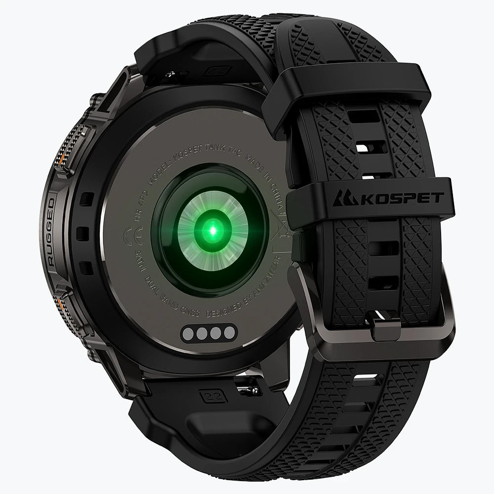 KOSPET tank t4c smartwatch black with silicone straps#color_black^package_Silicone Basic