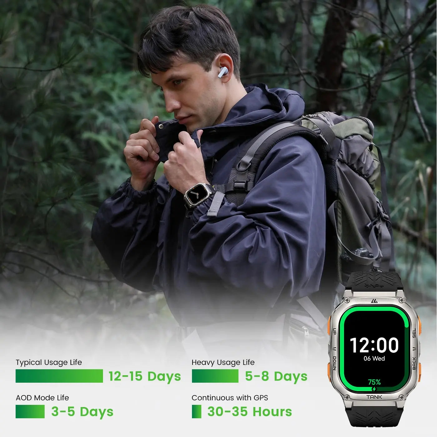 Kospet Tank M3 Ultra Smart Watch - Black| 2B Egypt